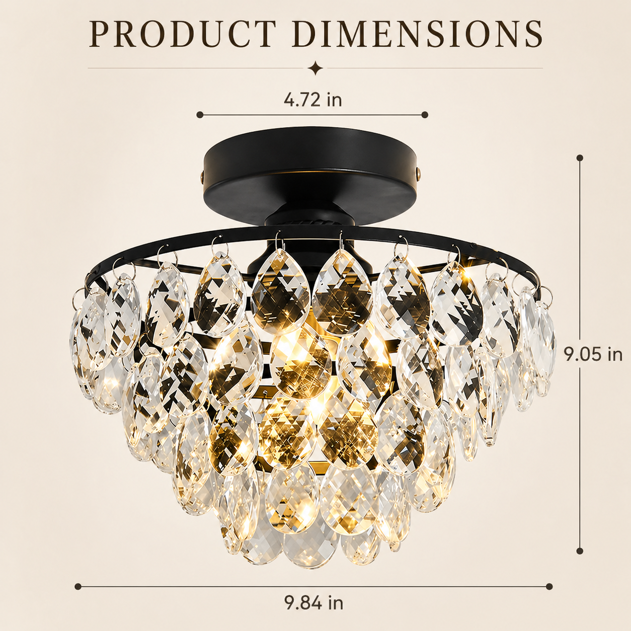 crystal flush mount chandelier flush ceiling light