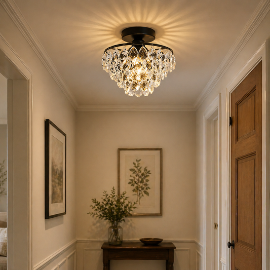 crystal flush mount chandelier flush ceiling light