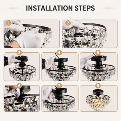 crystal flush mount chandelier flush ceiling light