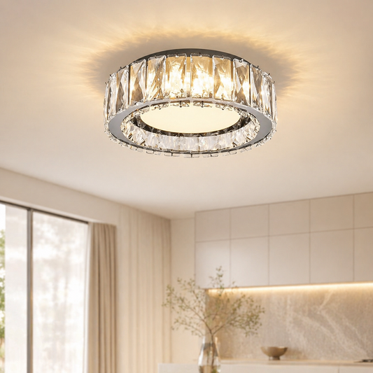 Black Crystal LED Ceiling Light 11 Inch 24W
